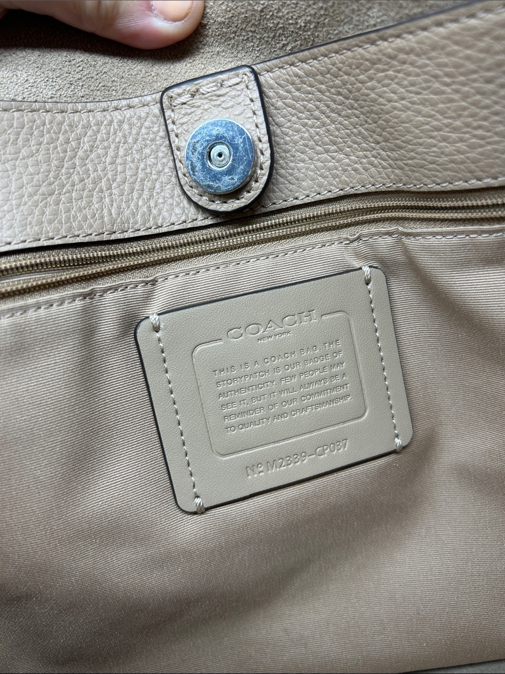 0636 Coach Leather Tote Bag in Cream 269130636 - Picture 7 of 14
